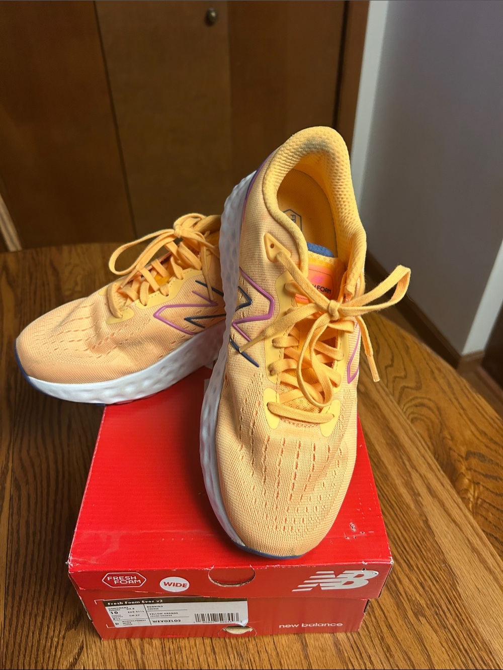 New Balance Women's Athletic Shoes - Yellow Orange with Pink Accents